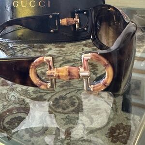 Gucci Brown Sunglasses with Gold Accents